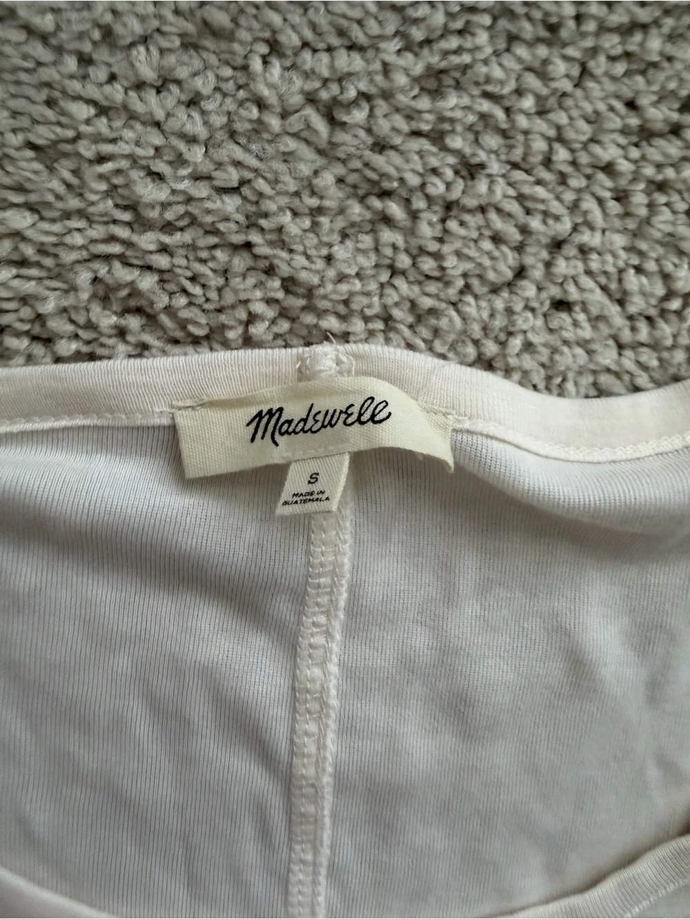 Madewell Cream Scoop Neck Puff Sleeve Top
